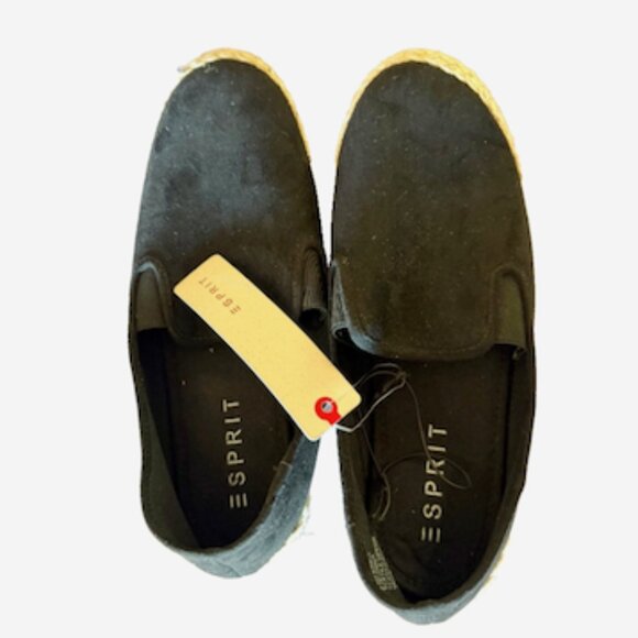 Esprit Erika Black Canvas Espadrille Flats Slip-On Size 9.5 - Picture 6 of 7